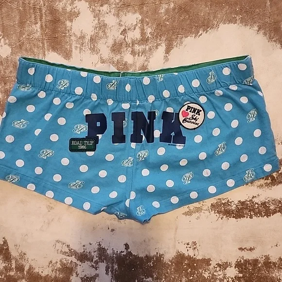 Y2K PINK VS Road Trip/Ski Bunnies Patch Shorty Shorts. Size: S - Picture 3 of 12